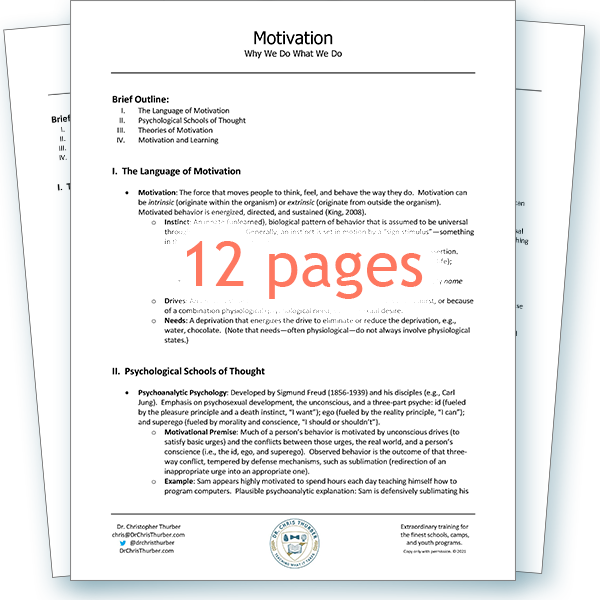 Motivation Why We Do What We Do Dr Chris Thurber